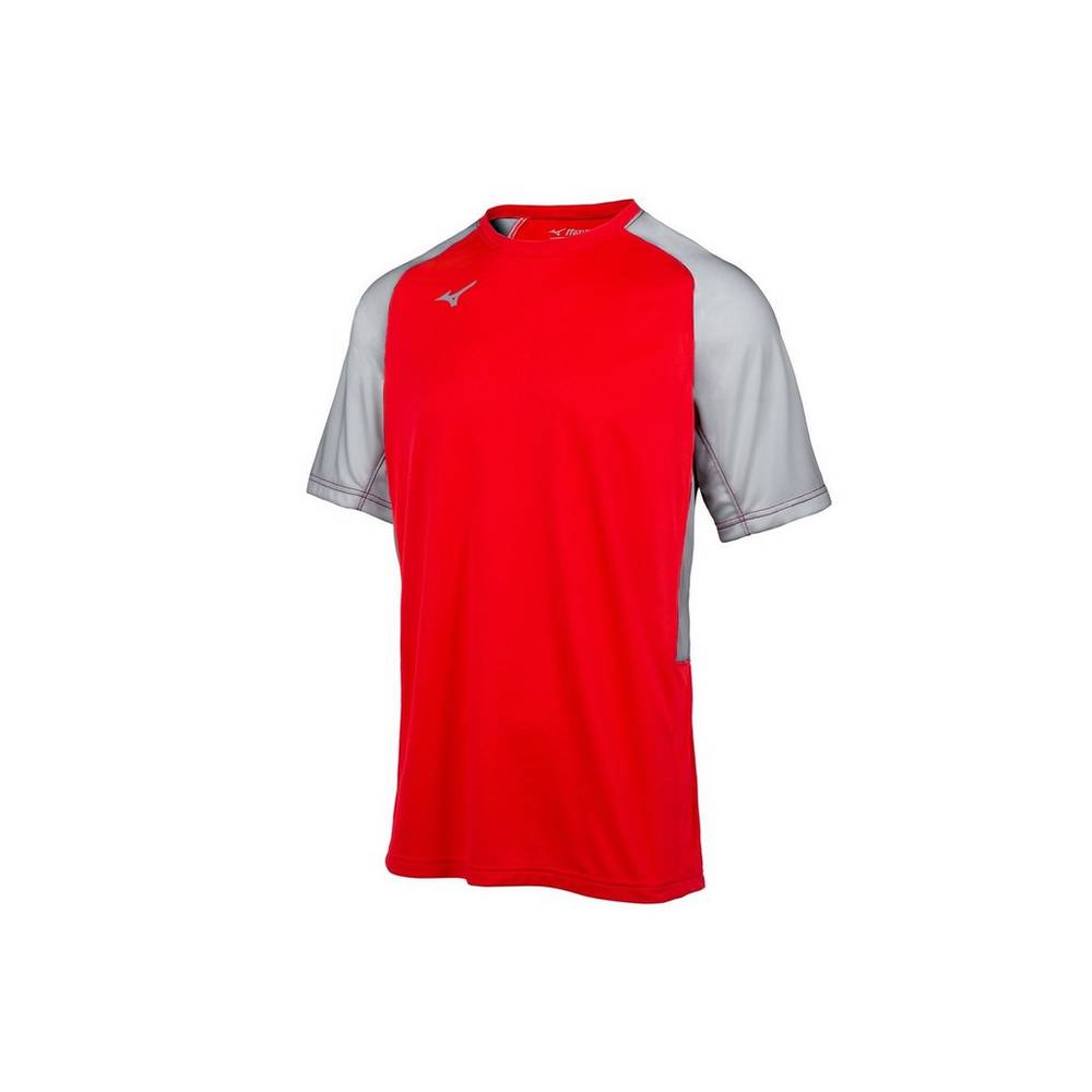 Mizuno Men's Aerolite Crew Baseball Jersey Red/Grey (350751-ULF)